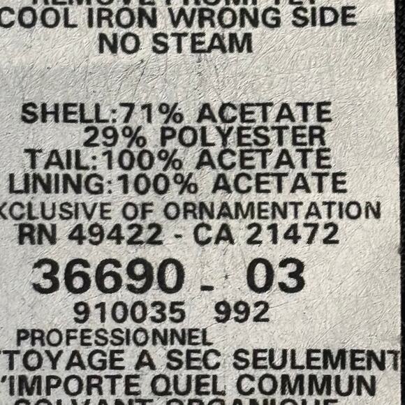 Jessica McClintock Gunne Sax Rose Brocade Gown Black Red Floral Train Size 13 14 - Picture 12 of 12